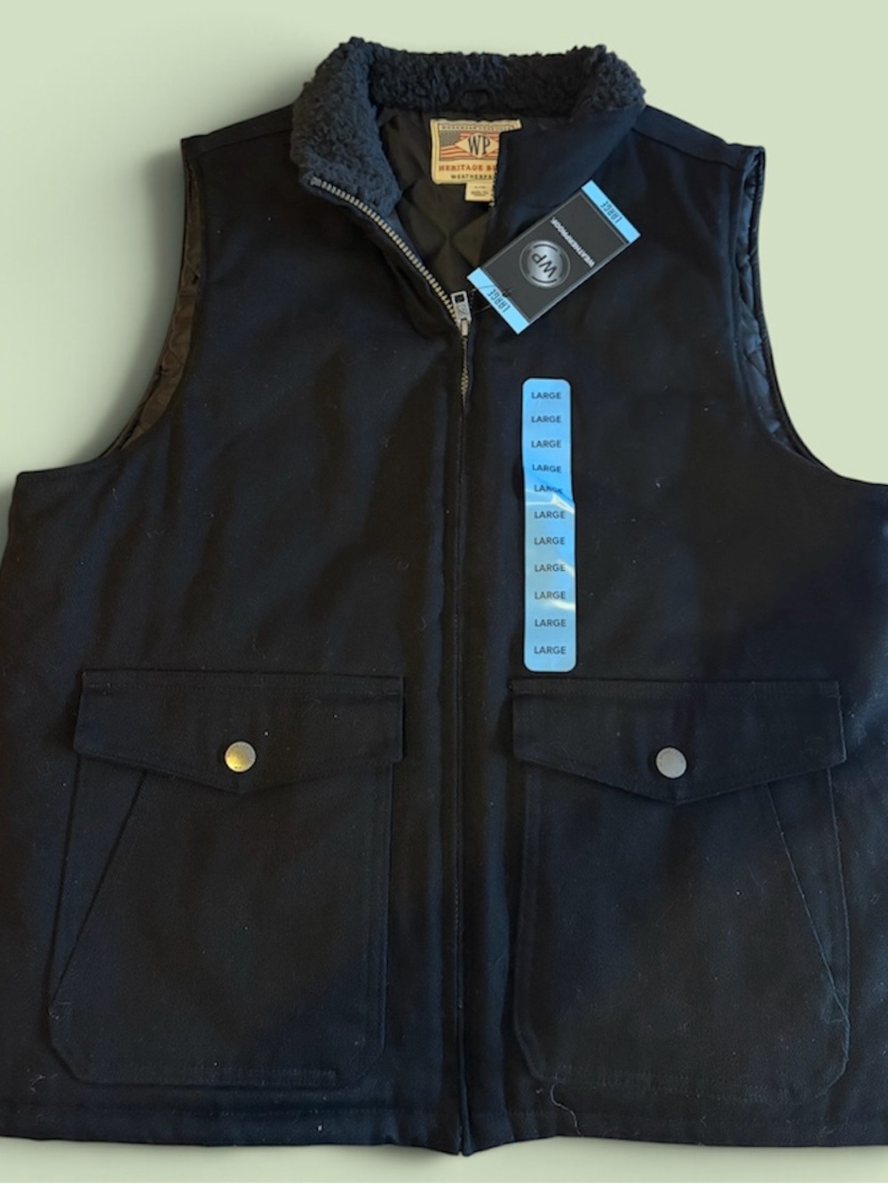 Black Men's Work Vest size L